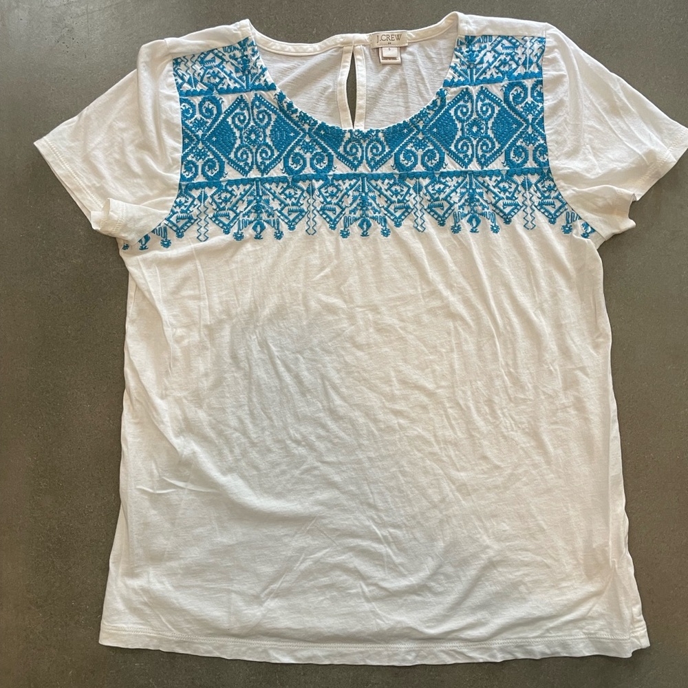 J. Crew Embroidered T-Shirt Size Small
